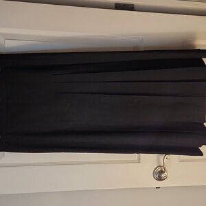 Womens size M 33" long black pleated custom made skirt with liner. Full coverage